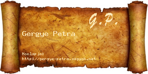 Gergye Petra névjegykártya